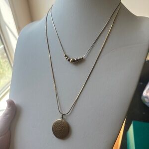 Vintage Gold Pendant Necklace Set with locket